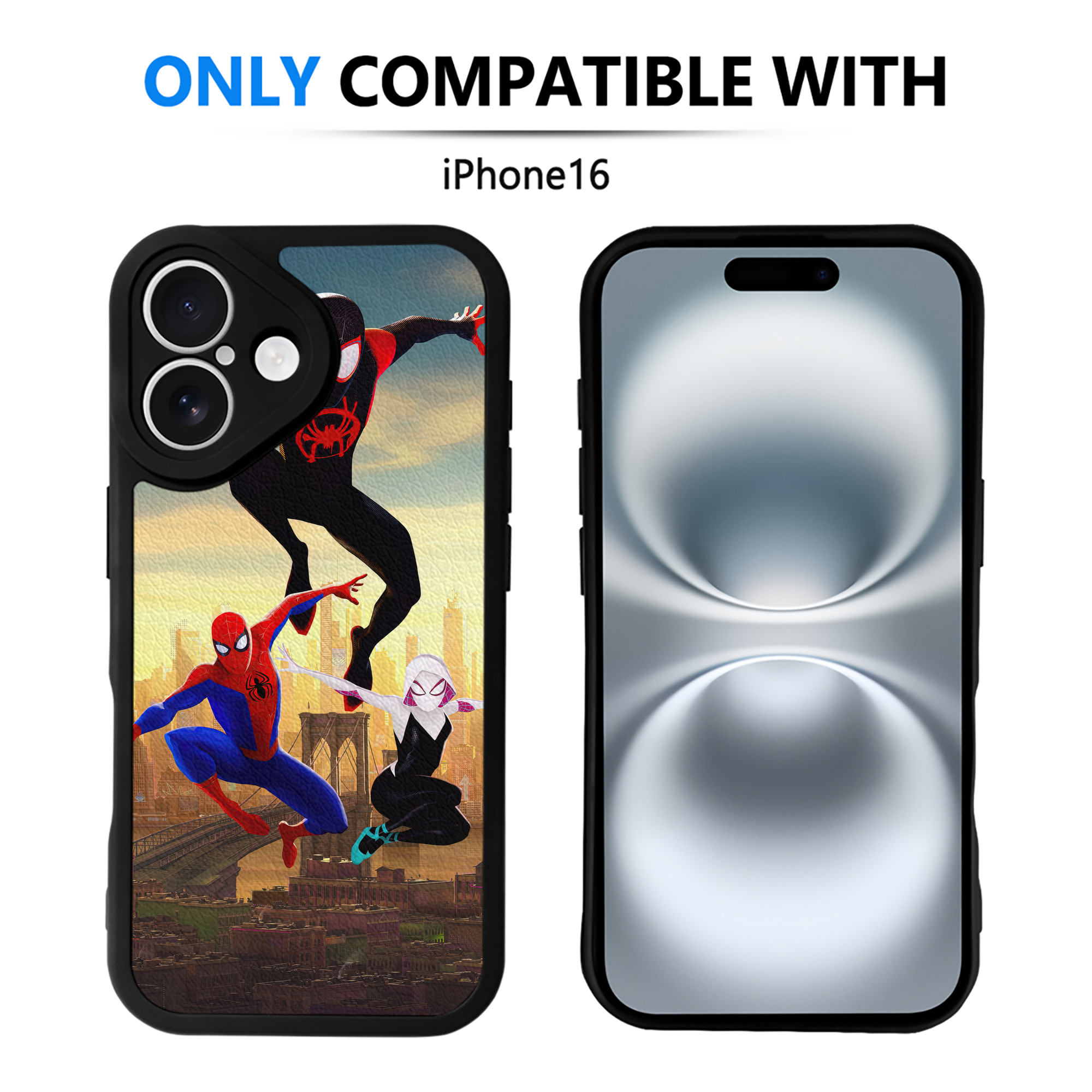 Spider Man スパイダーマン 【iPhone 16シリーズ対応】シリコンスマホケース（レザー調） 材質：シリコン
